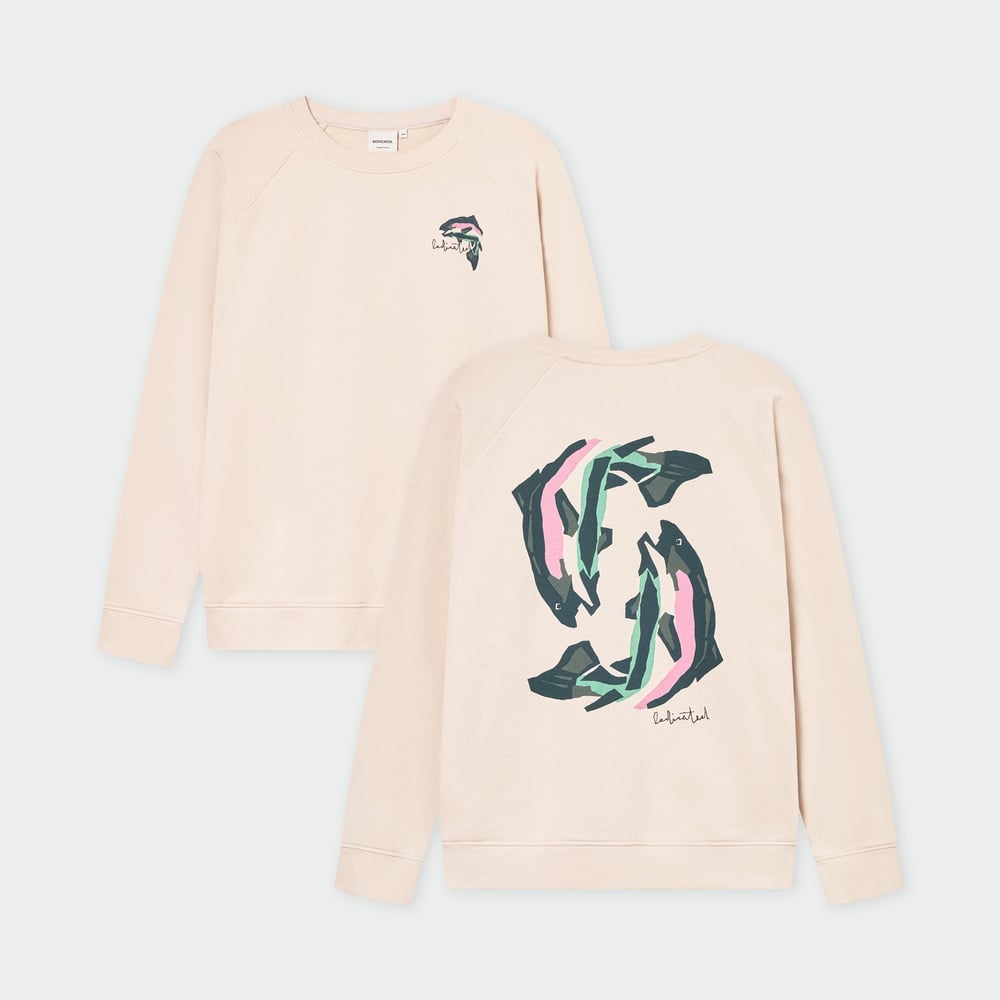 Sweatshirt Malmoe Cut Out Trout Oat White