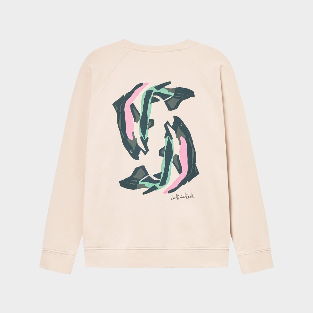 Sweatshirt Malmoe Cut Out Trout Oat White