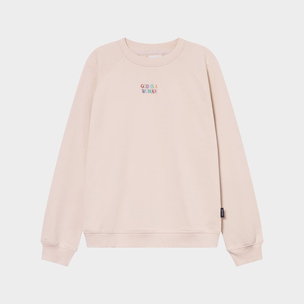 Sweatshirt Ystad God is Woman Oat White