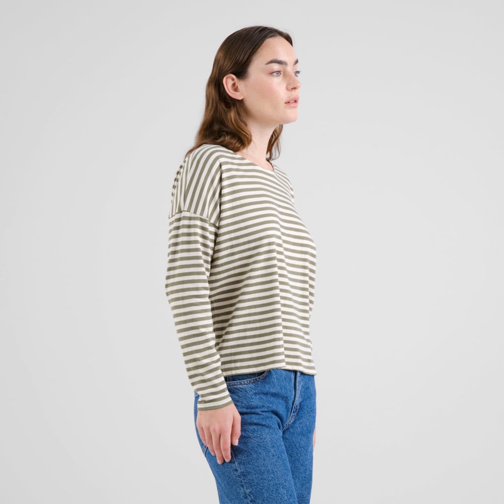 Top Humledal Stripes Leaf Green