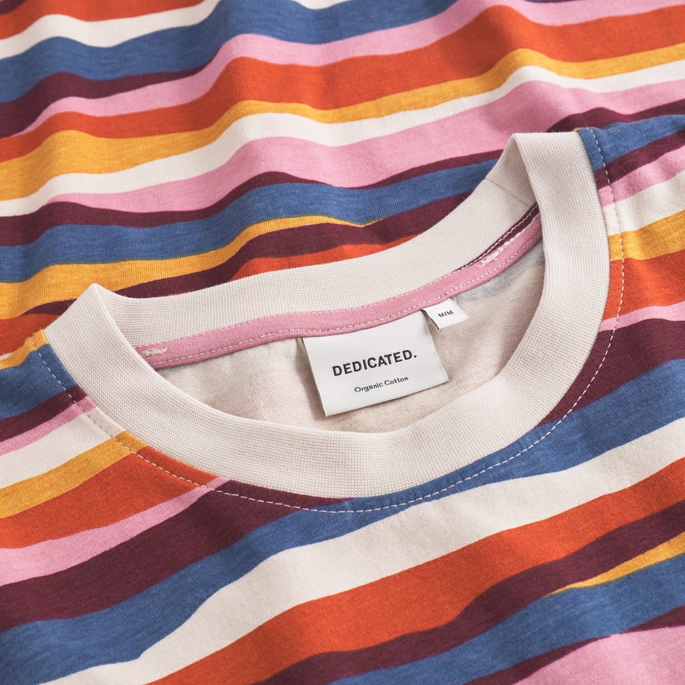 T-shirt Stockholm Stripe Mountains AOP Oat White