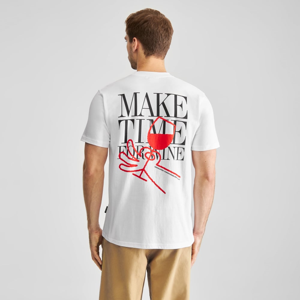 T-shirt Stockholm Make Time For Wine White