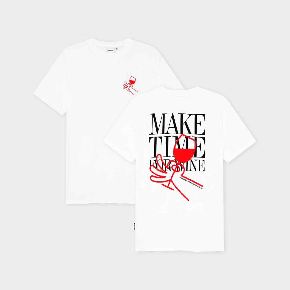 T-shirt Stockholm Make Time For Wine White