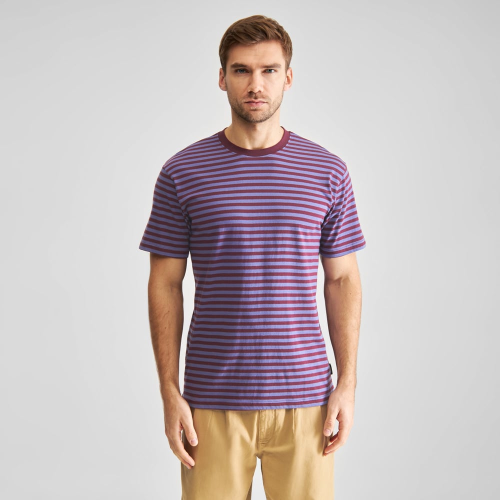 T-shirt Stockholm Stripes Fig Red