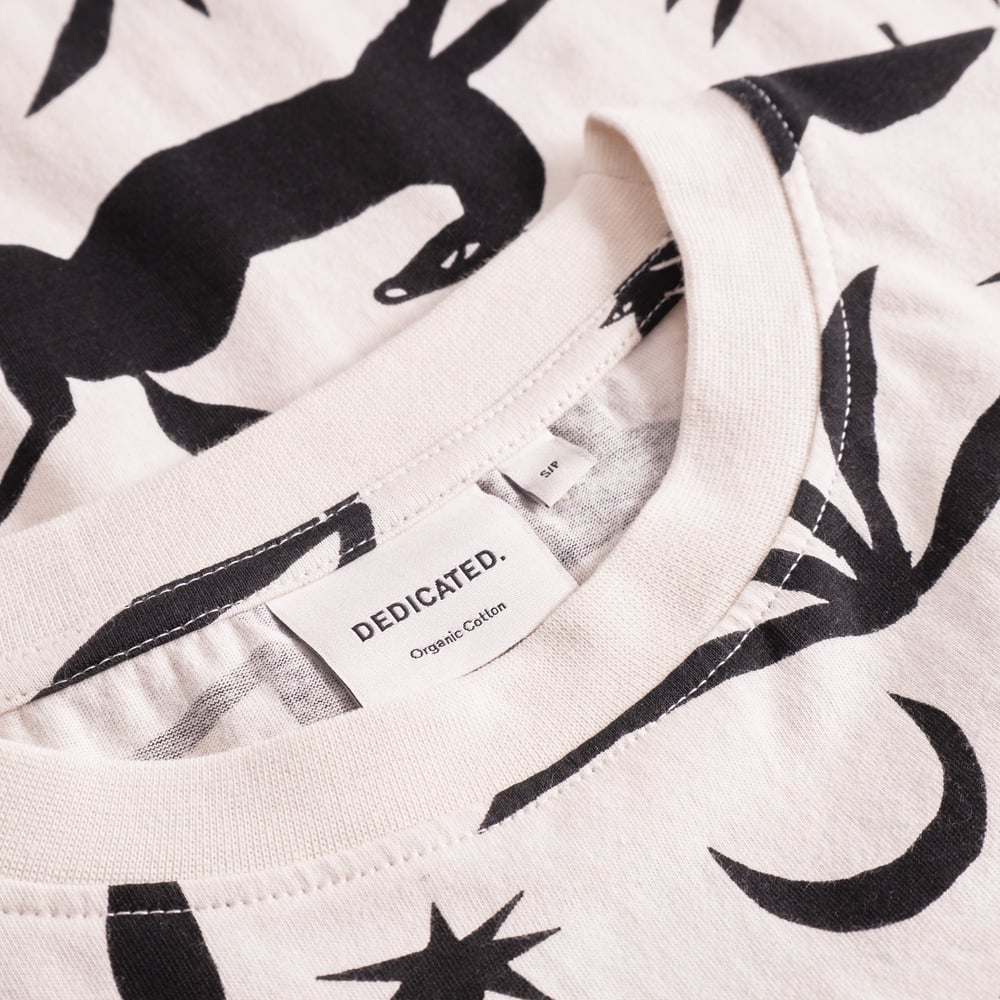 T-shirt Vadstena Papercut Horses Oat White