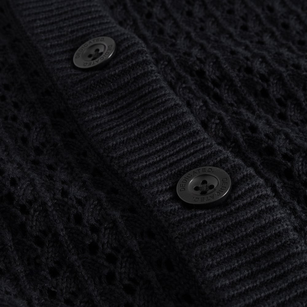 Knitted Cardigan Rosendal Crochet Black