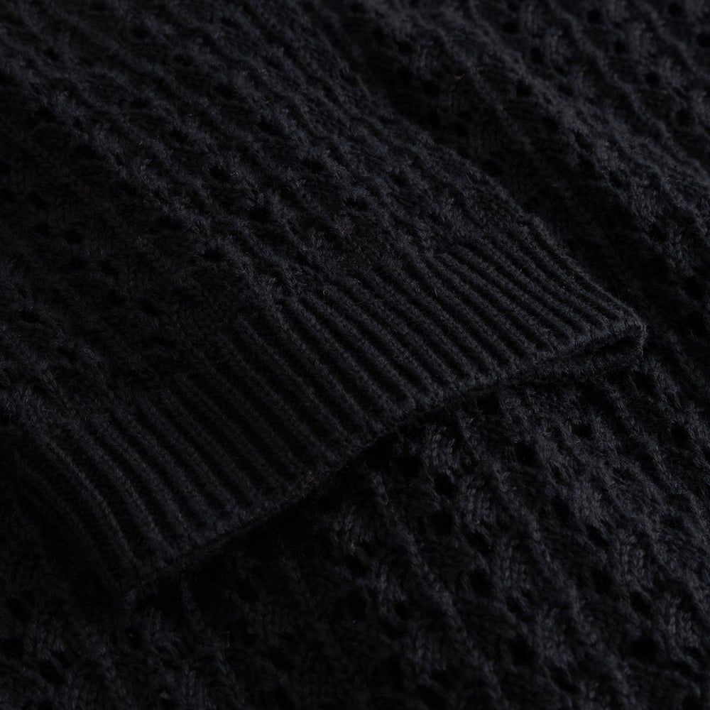 Knitted Cardigan Rosendal Crochet Black