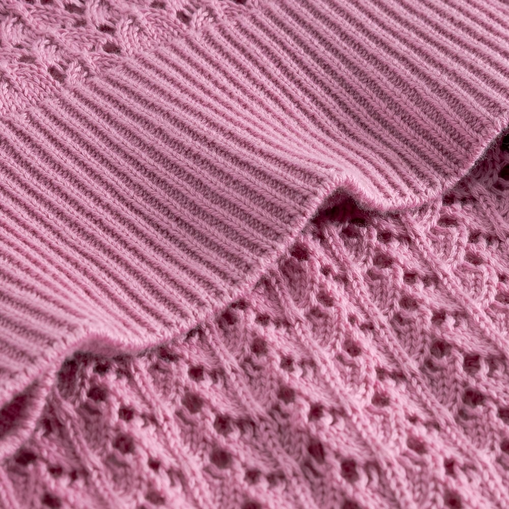 Knitted Cardigan Rosendal Crochet Moonlite Pink
