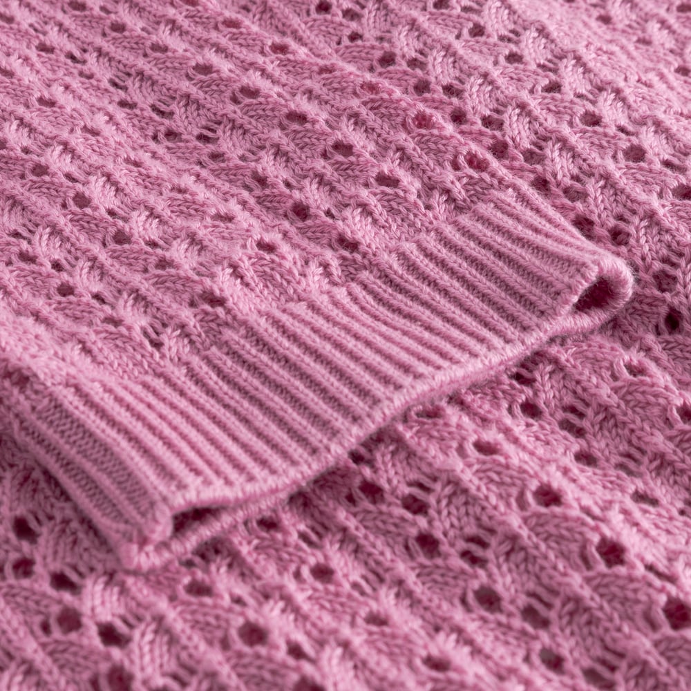 Knitted Cardigan Rosendal Crochet Moonlite Pink