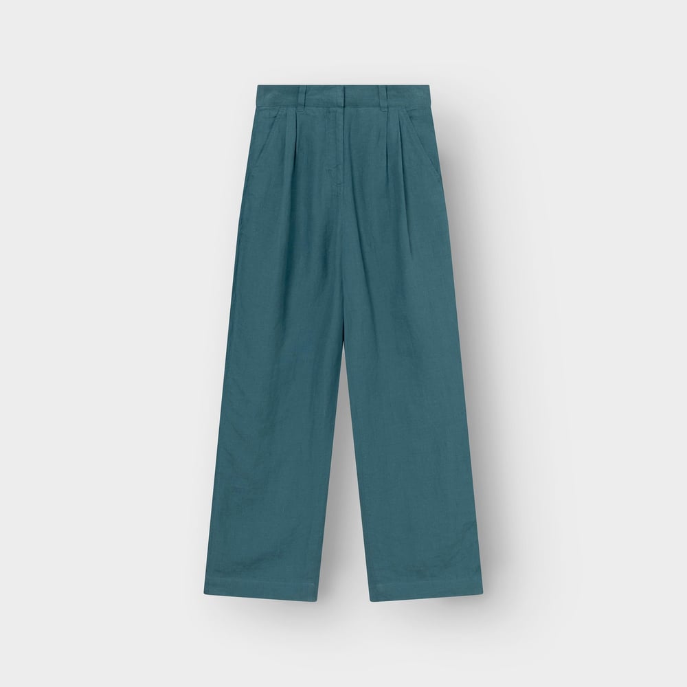 Pants Vickleby Linen Mediterranea Green