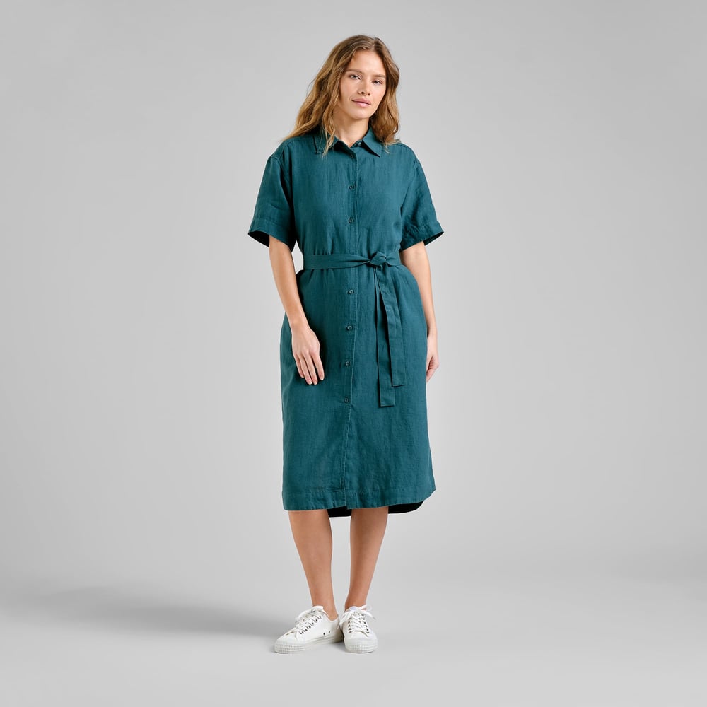 Shirt Dress Ripa Linen Mediterranea Green