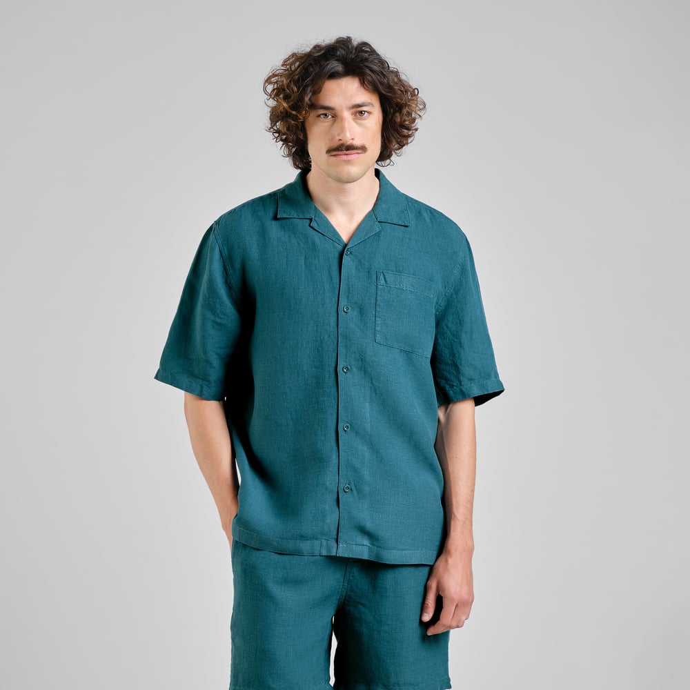 Shirt Marstrand Linen Mediterranea Green
