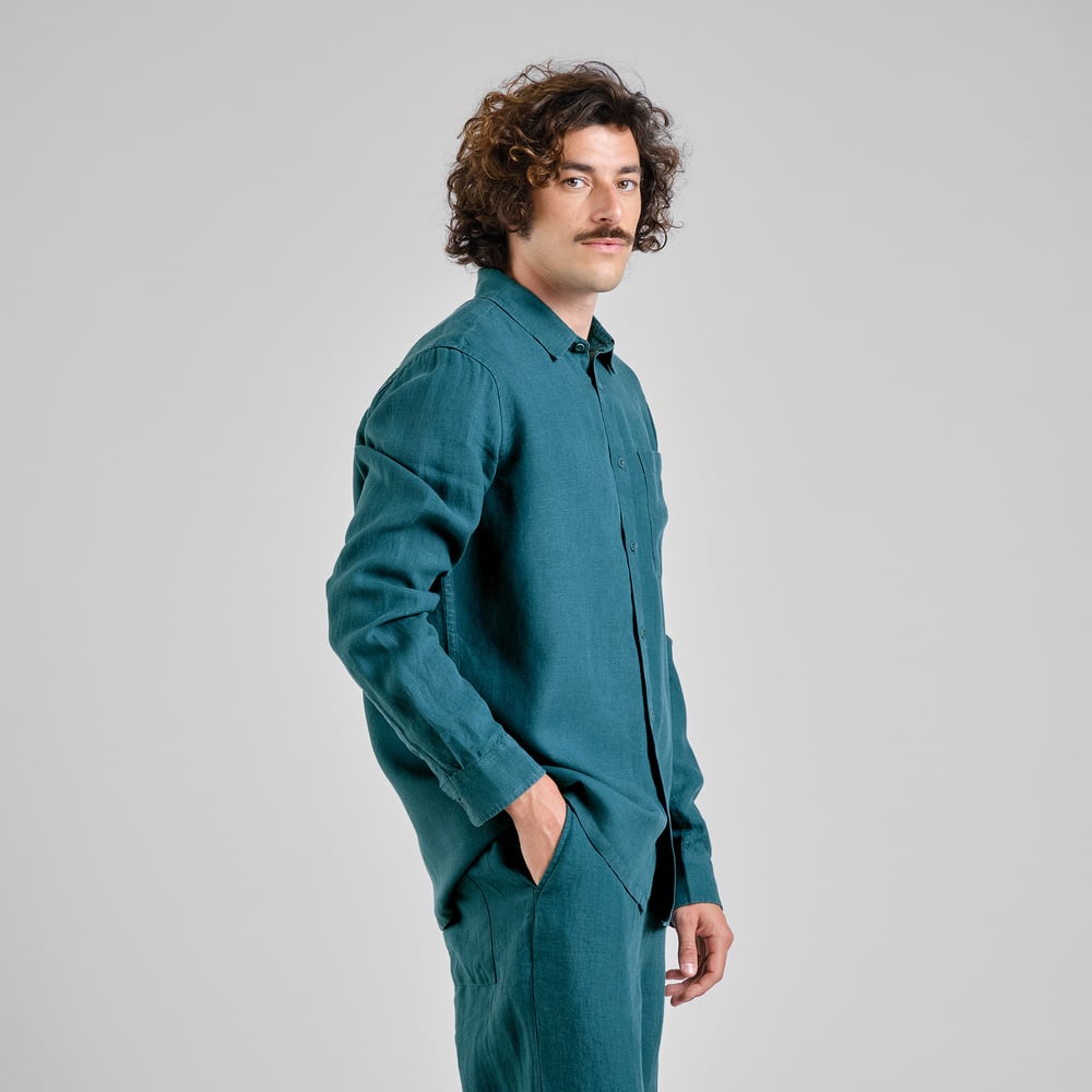 Shirt Rute Linen Mediterranea Green