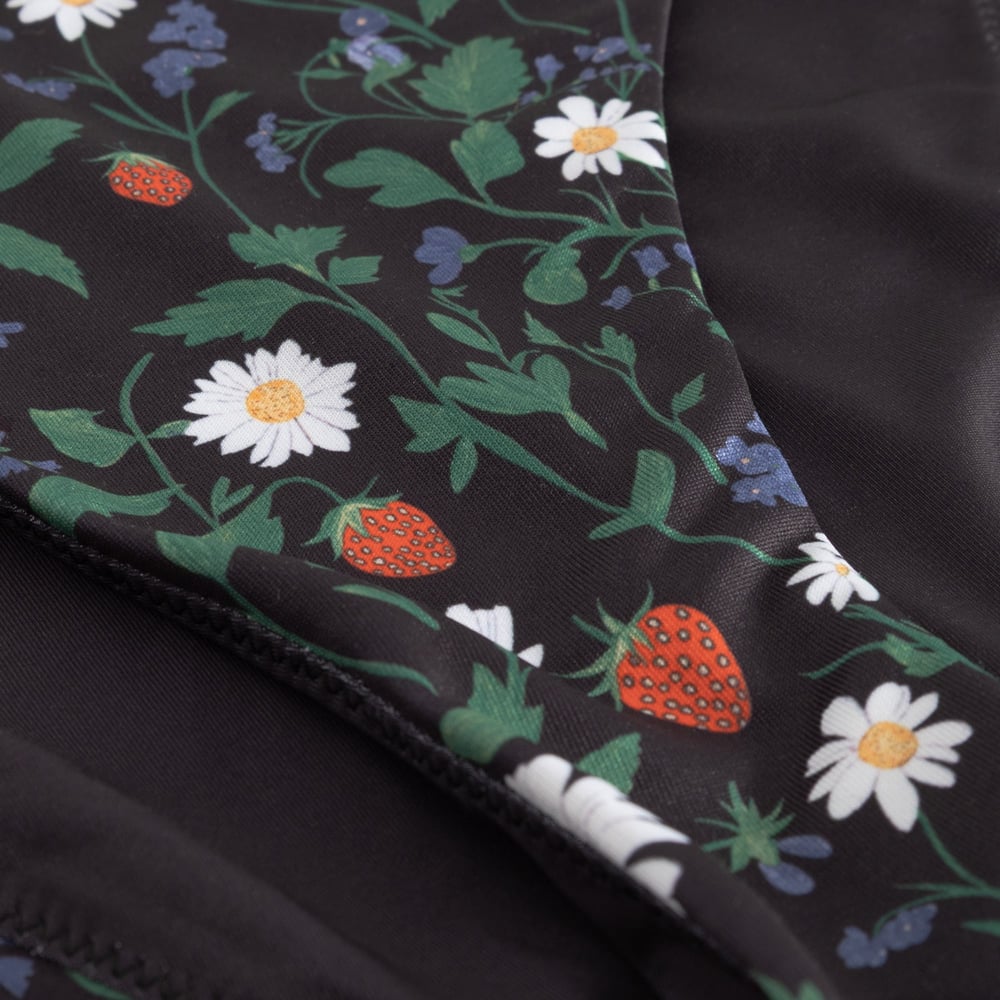 Bikini Bottoms Sanda Strawberry Field Black