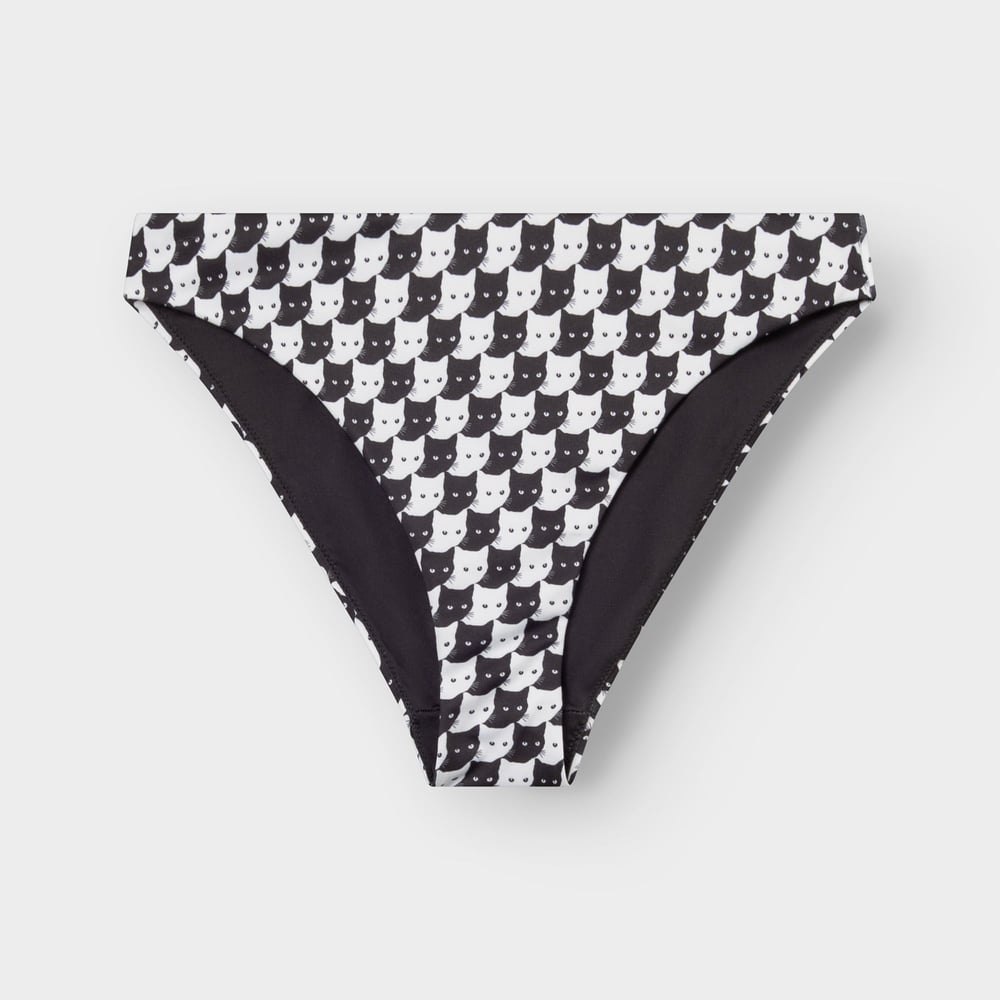 Bikini Bottoms Sanda Pepita Cats Black