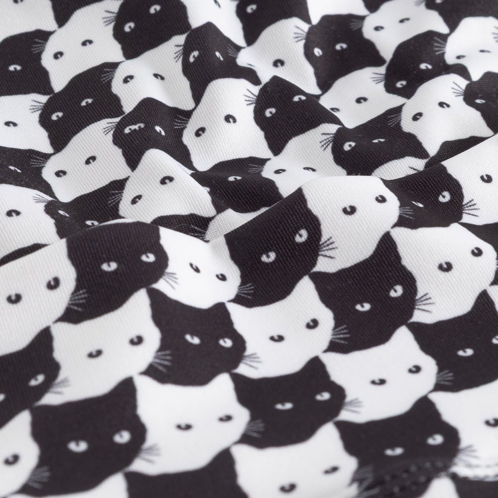 Bikini Pants Slite Pepita Cats Black