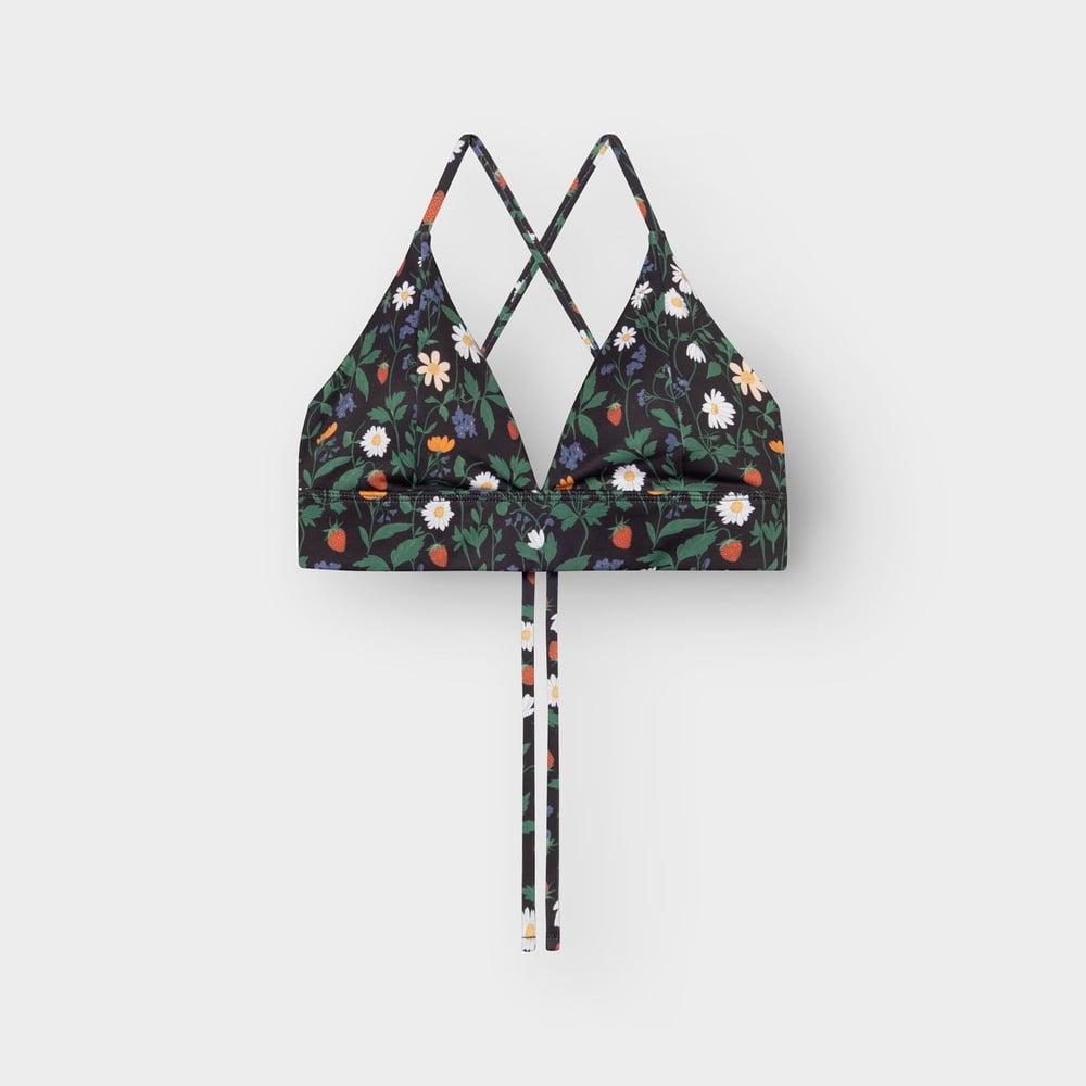 Bikini Top Alva Strawberry Field Black