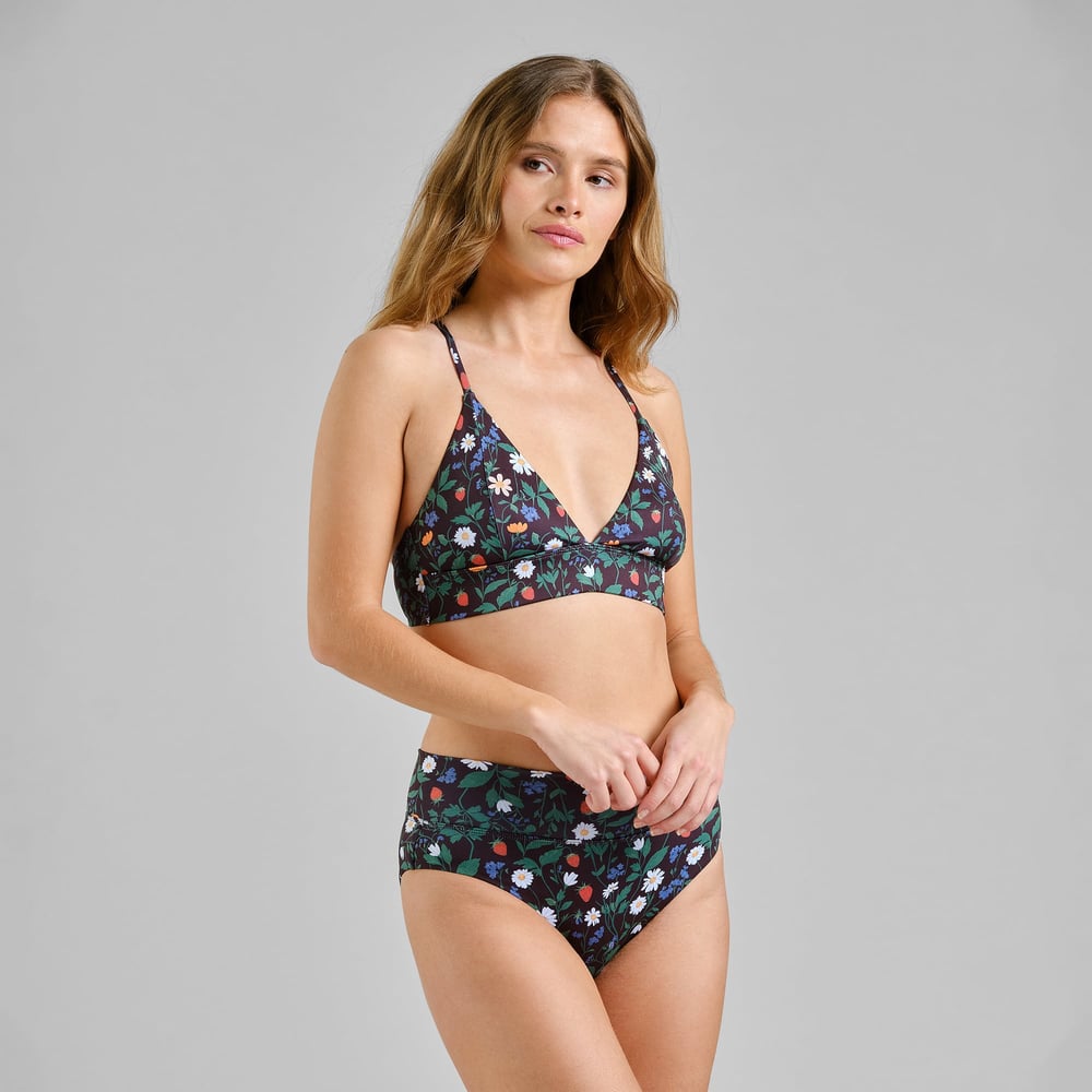 Bikini Top Alva Strawberry Field Black