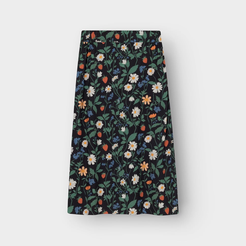 Skirt Viken Strawberry Field Black