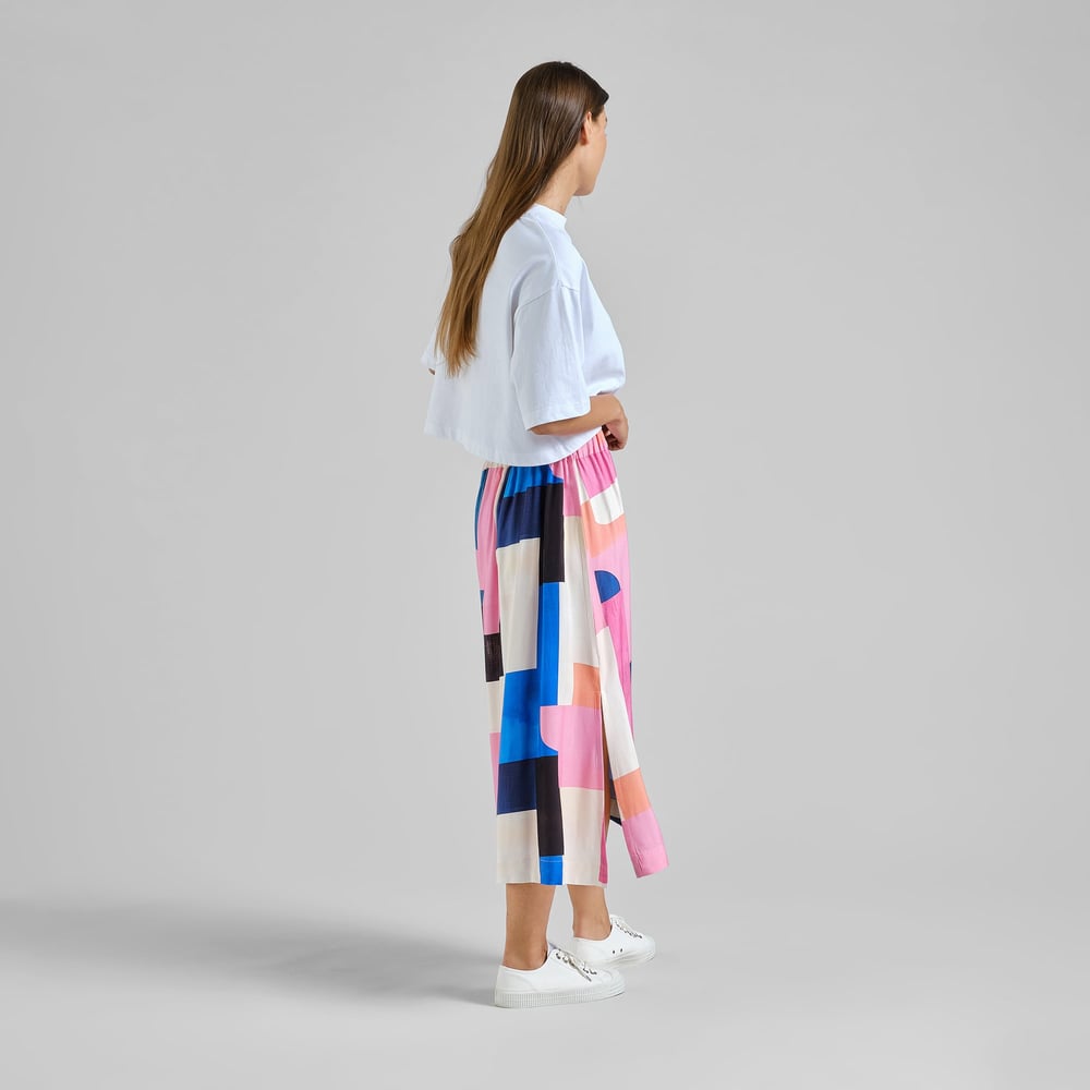 Skirt Viken Abstract Block Multi Color