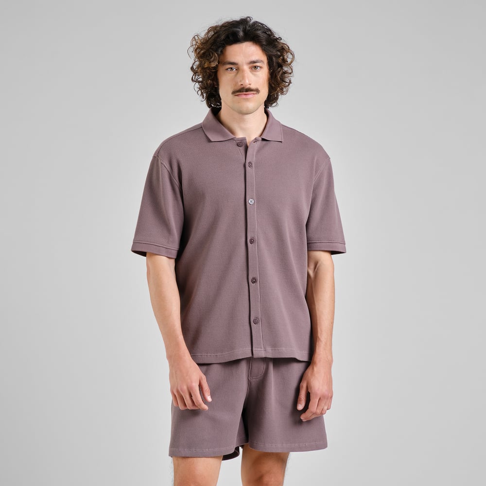 Shirt Falkvik Waffle Sparrow Brown