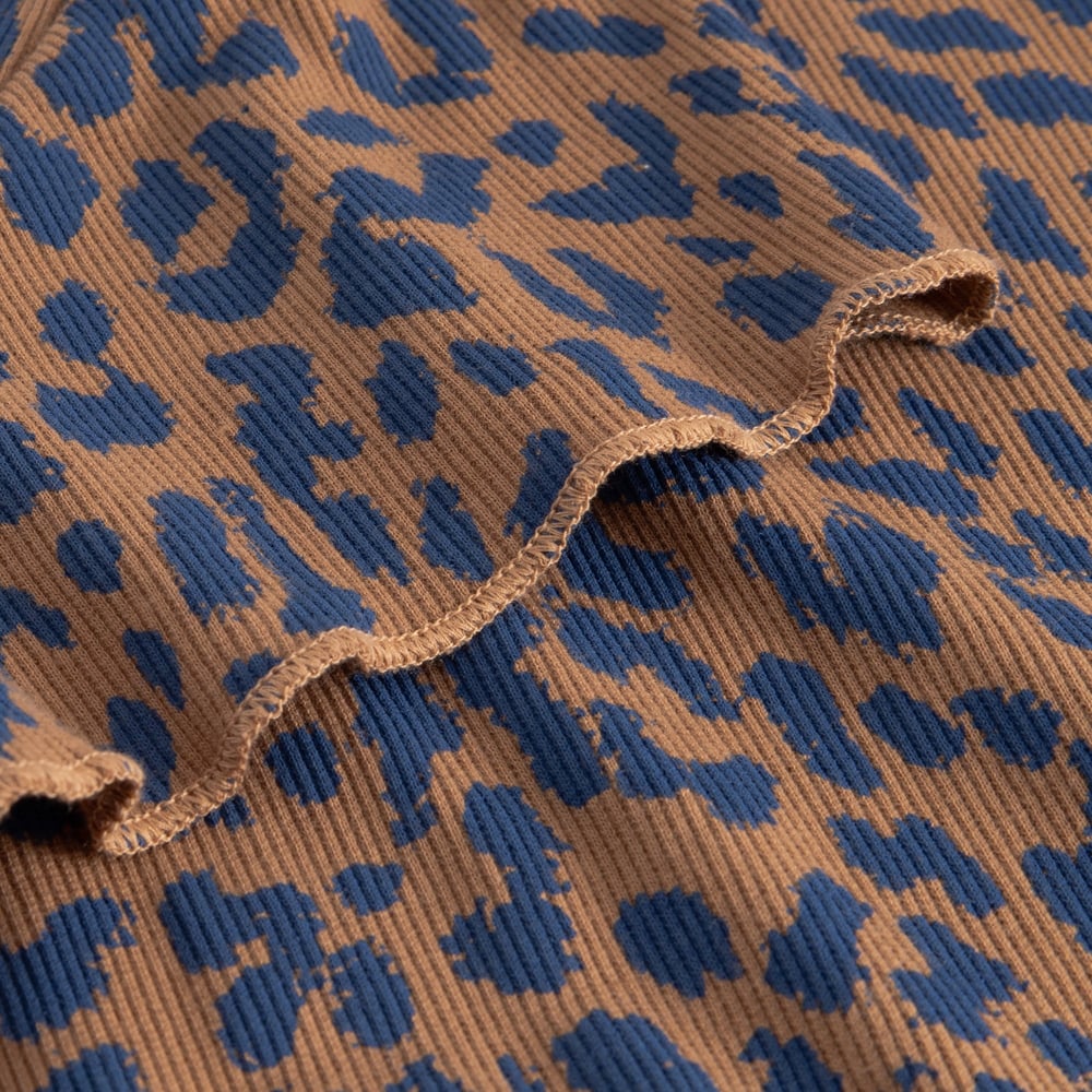 Rib Top Ven Leopard Light Brown