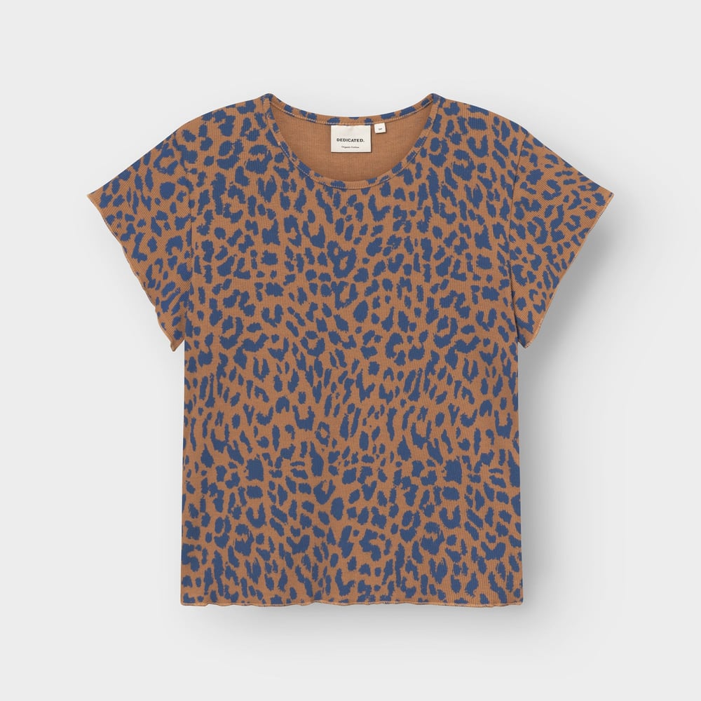 Rib Top Ven Leopard Light Brown