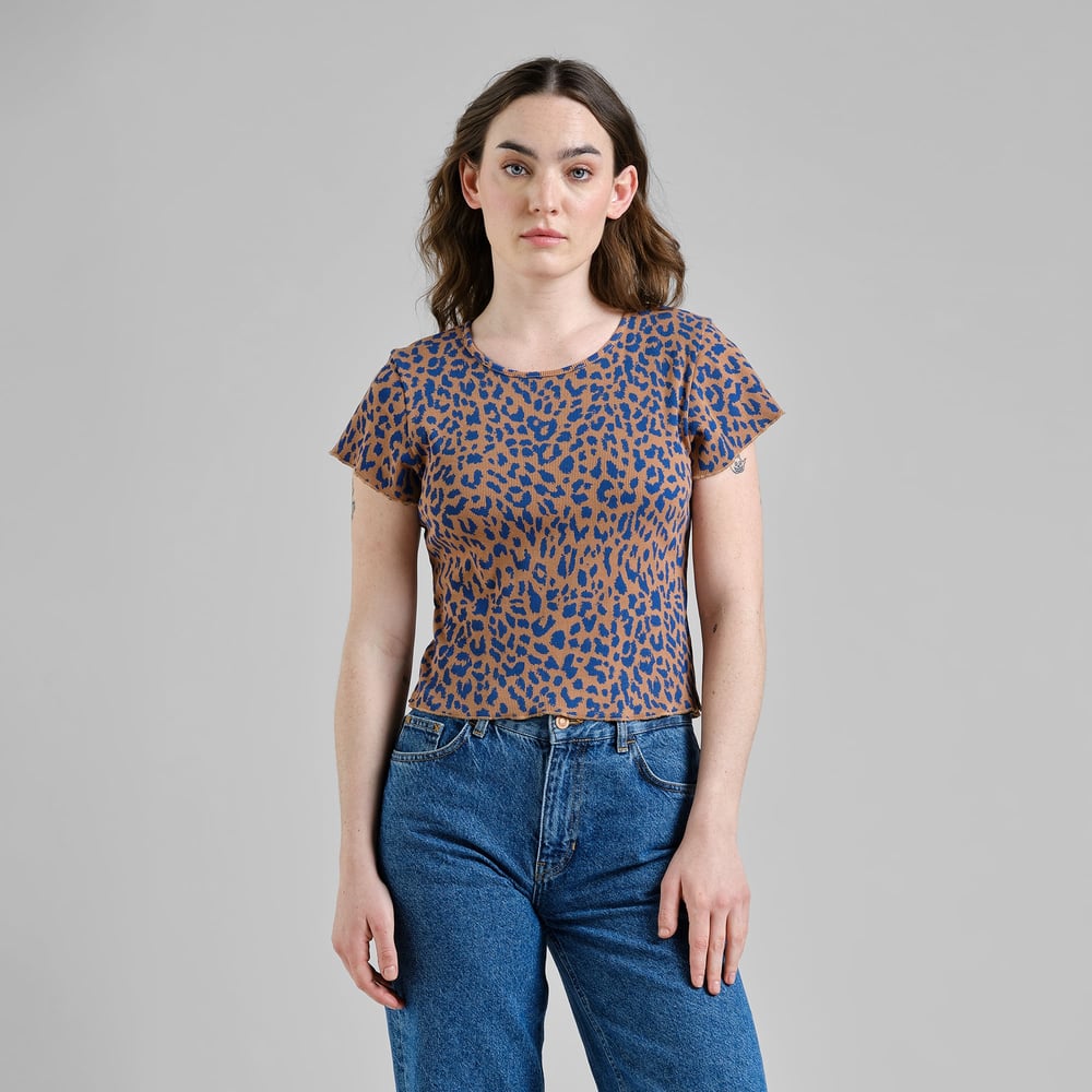 Rib Top Ven Leopard Light Brown