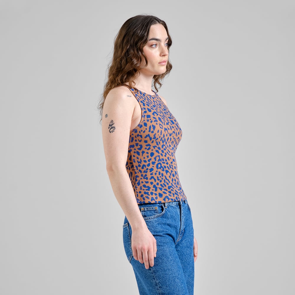 Rib Top Valdermarsvik Leopard Light Brown