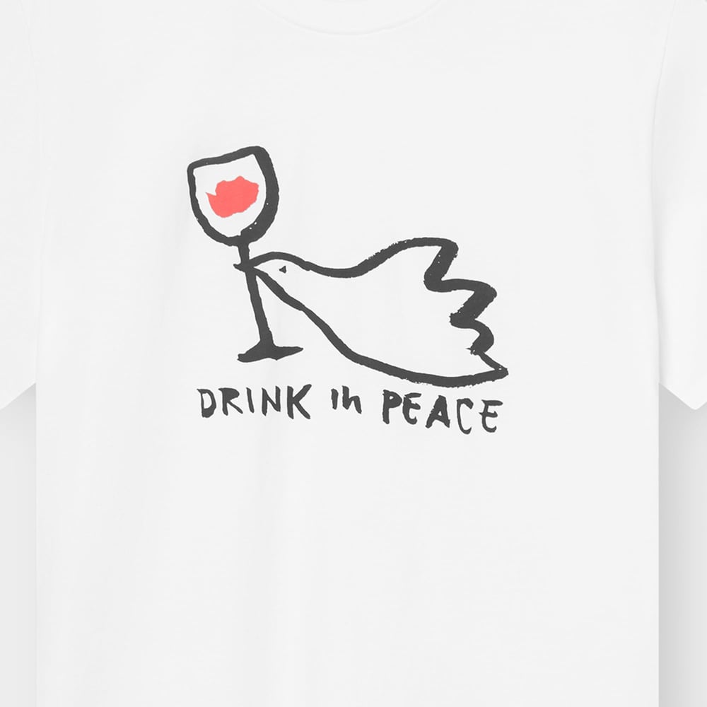 T-shirt Stockholm Drink in Peace White