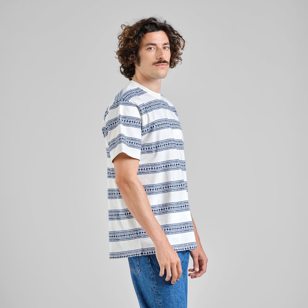 T-shirt Stockholm Floral Stripe Blue