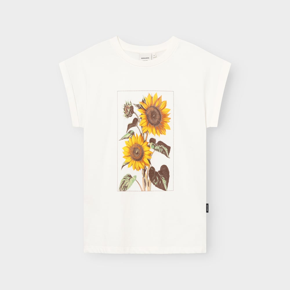 T-shirt Visby Printed Sunflowers Off-White