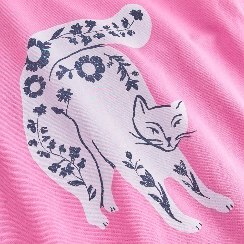 Sweatshirt Ystad Flower Cat Moonlite Pink