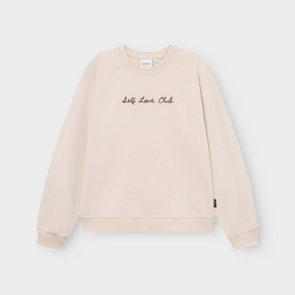 Sweatshirt Ystad Self Love Club EMB Oat White
