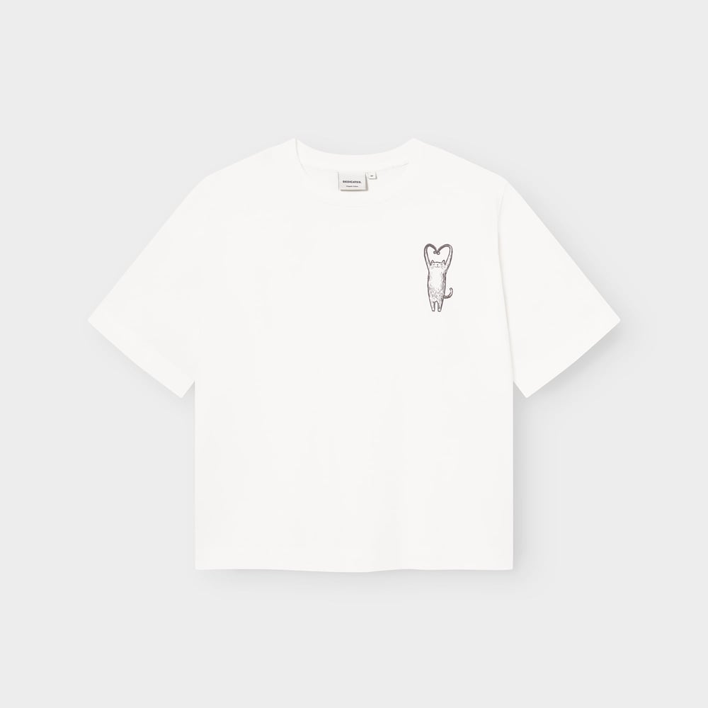 T-shirt Vadstena Heart Cat Off-White