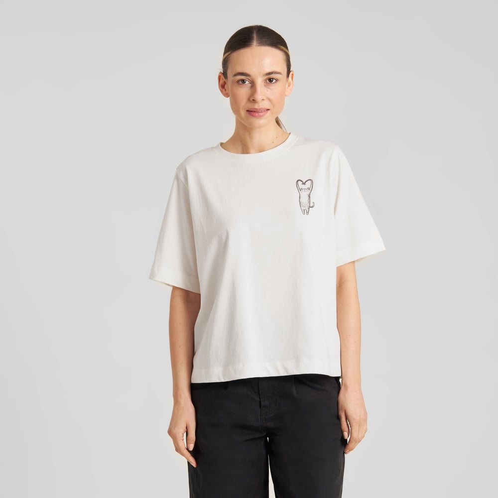 T-shirt Vadstena Heart Cat Off-White
