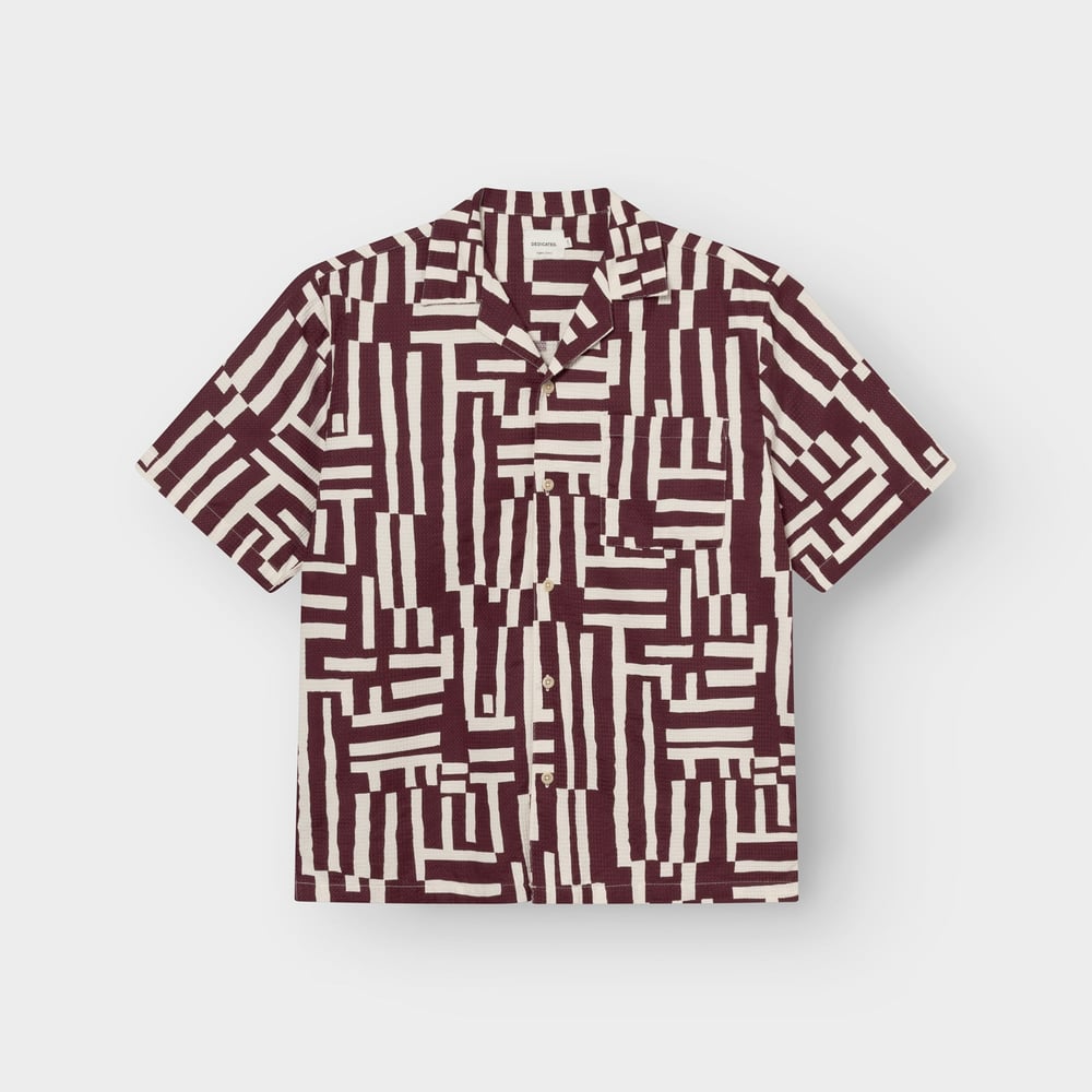 Shirt Marstrand Lines & Sticks Fig Red