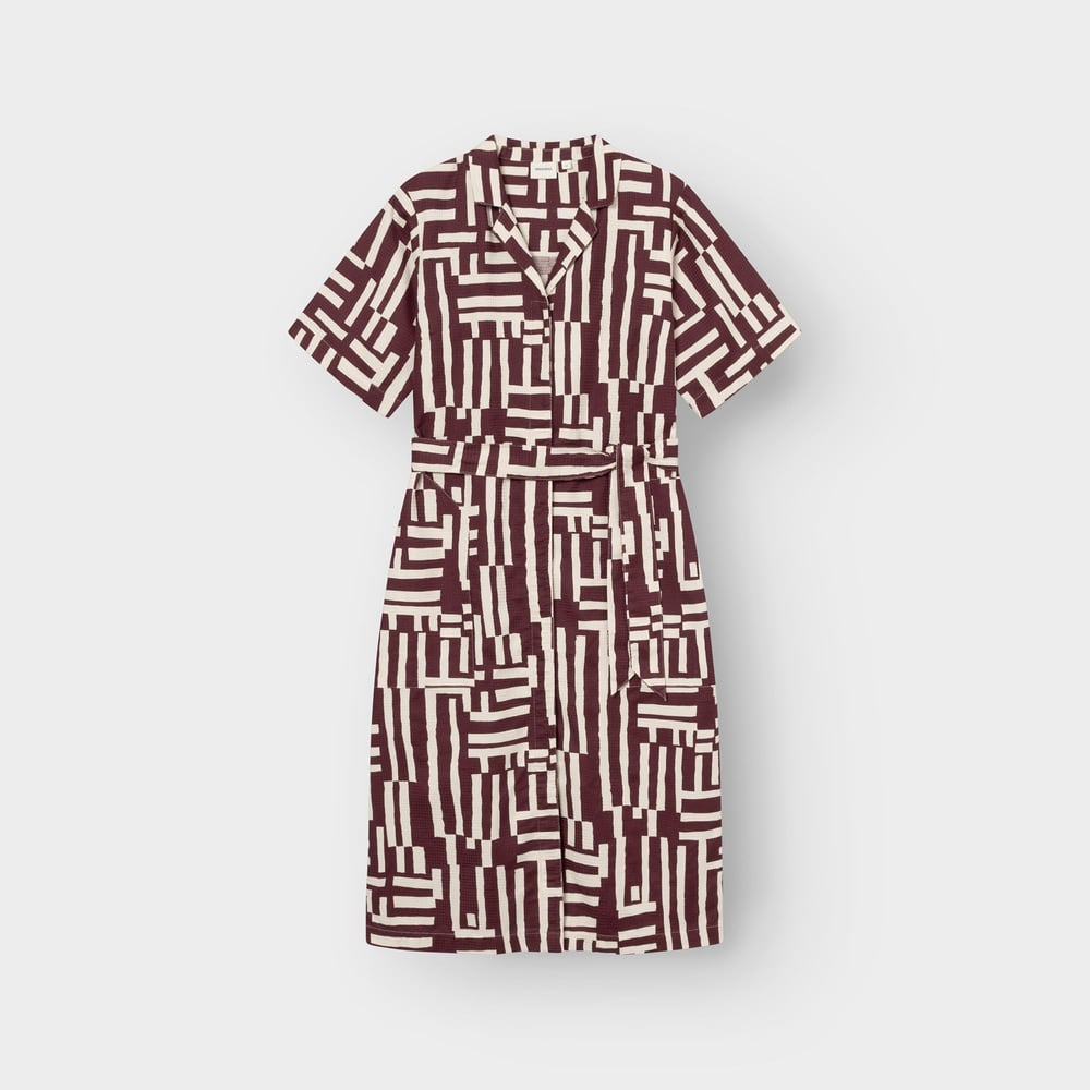 Shirt Dress Orrefors Lines & Sticks Fig Red