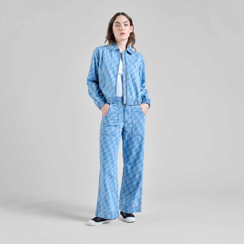 Workwear Pants Vara Denim Pepita Cats Light Blue