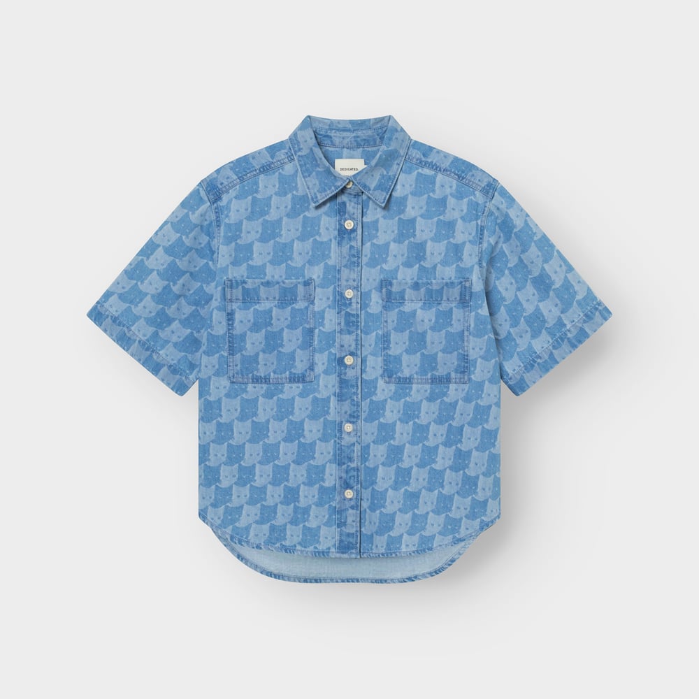 Shirt Stensvik Denim Pepita Cats Light Blue