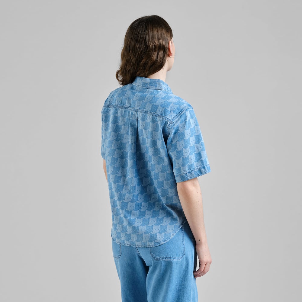 Shirt Stensvik Denim Pepita Cats Light Blue