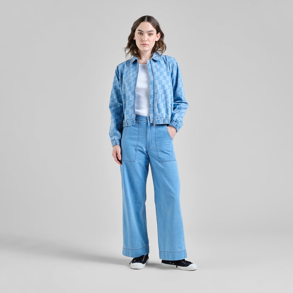 Jacket Sunna Denim Pepita Cats Light Blue
