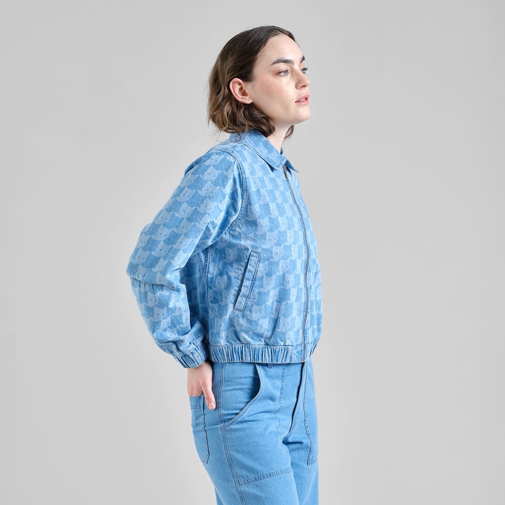 Jacket Sunna Denim Pepita Cats Light Blue