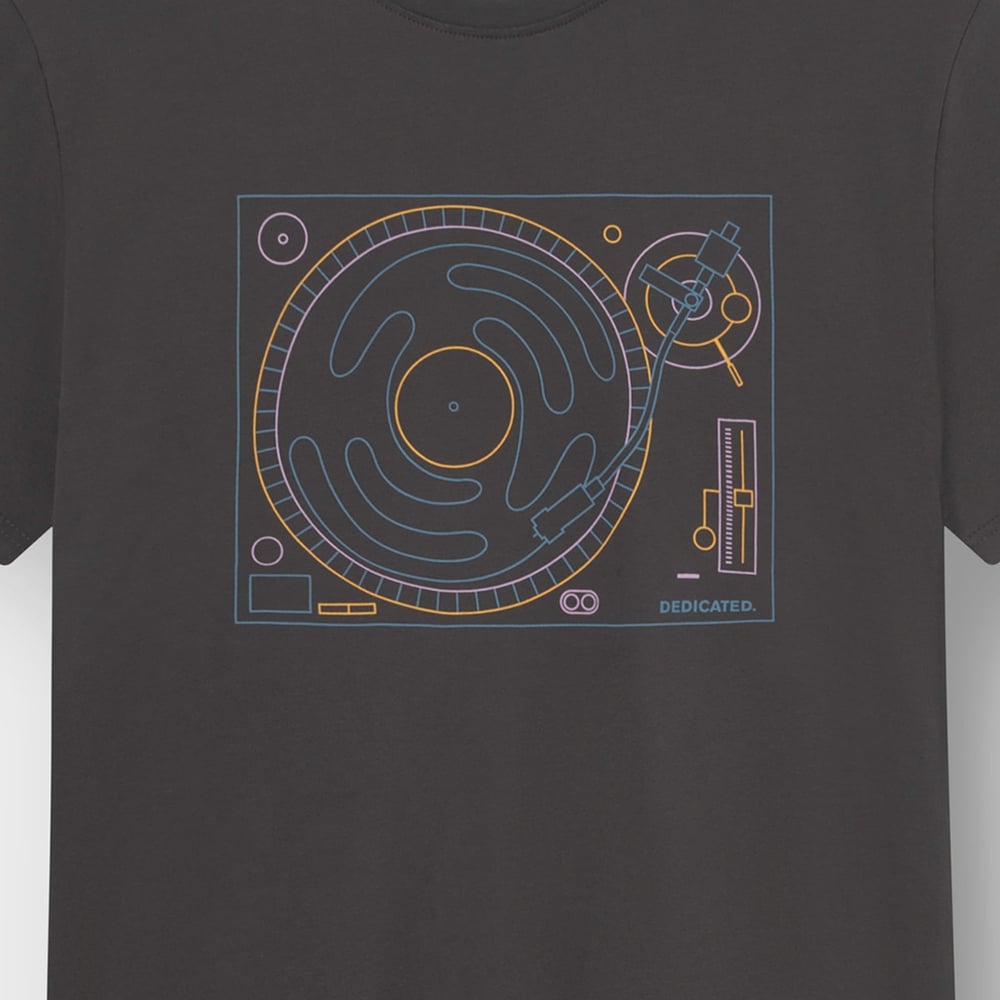 T-shirt Stockholm Turntable Lines Charcoal