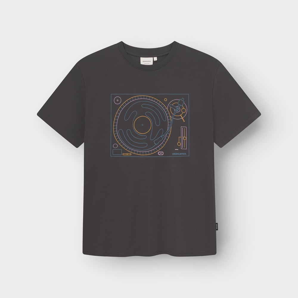 T-shirt Stockholm Turntable Lines Charcoal