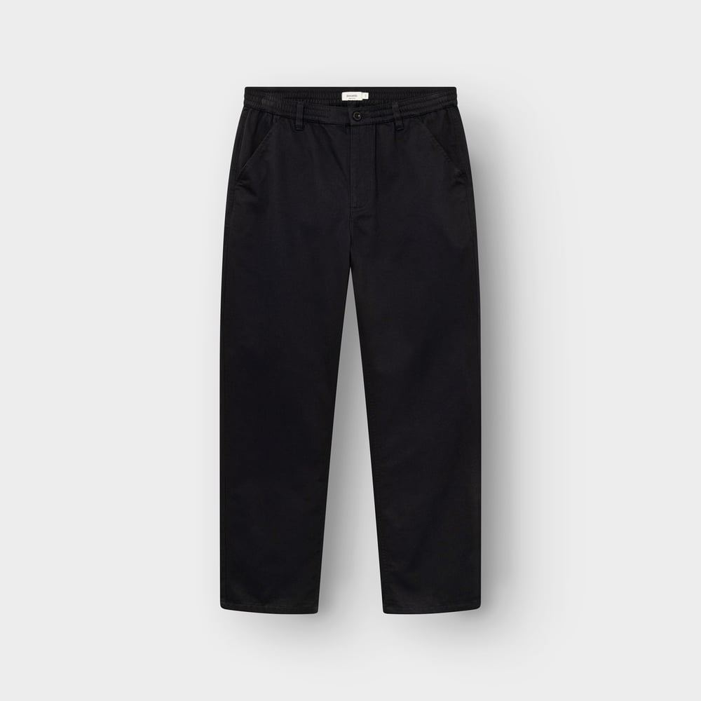 A pair of black Chino Pants Hudiksvall with a regular fit, shown in a clean flat lay.