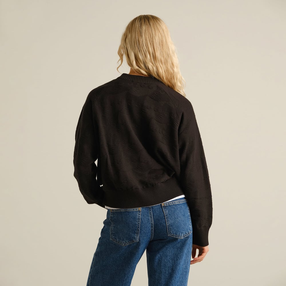 Sweater Husie Pepita Cats Knit Black