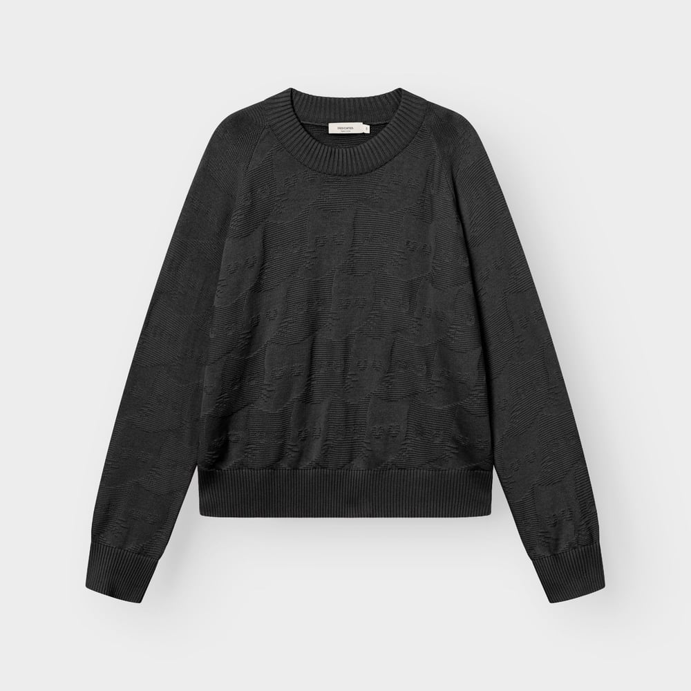 Sweater Husie Pepita Cats Knit Black