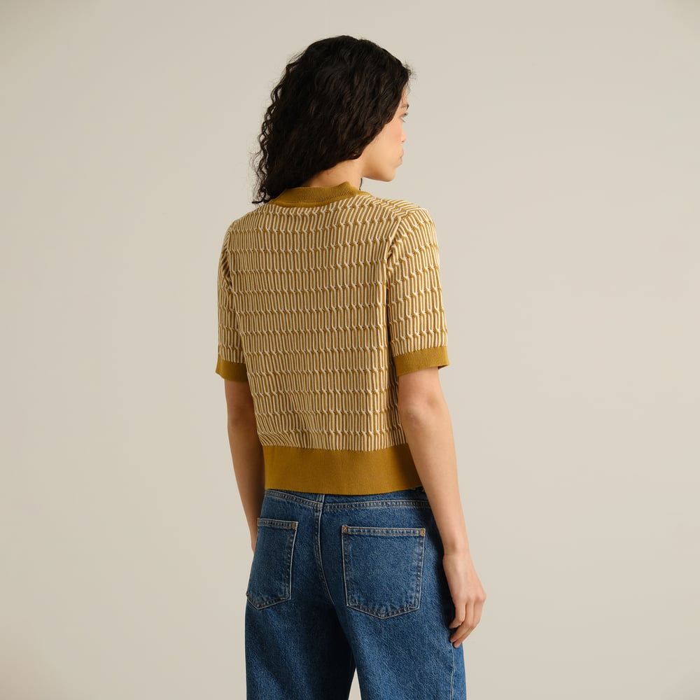 Knitted T-shirt Flen Infinity Knit Bronze Yellow