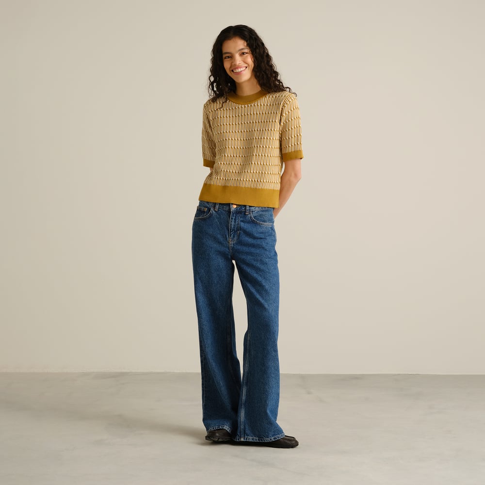 Knitted T-shirt Flen Infinity Knit Bronze Yellow